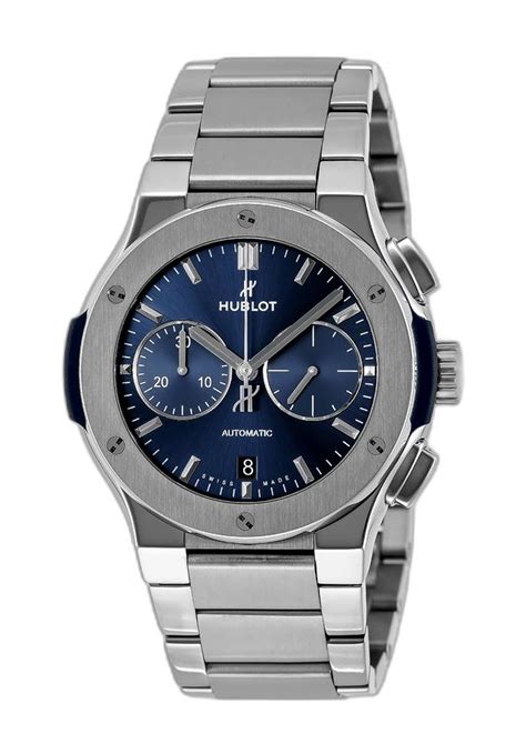 hublot blue chronograph titanium bracelet|More.